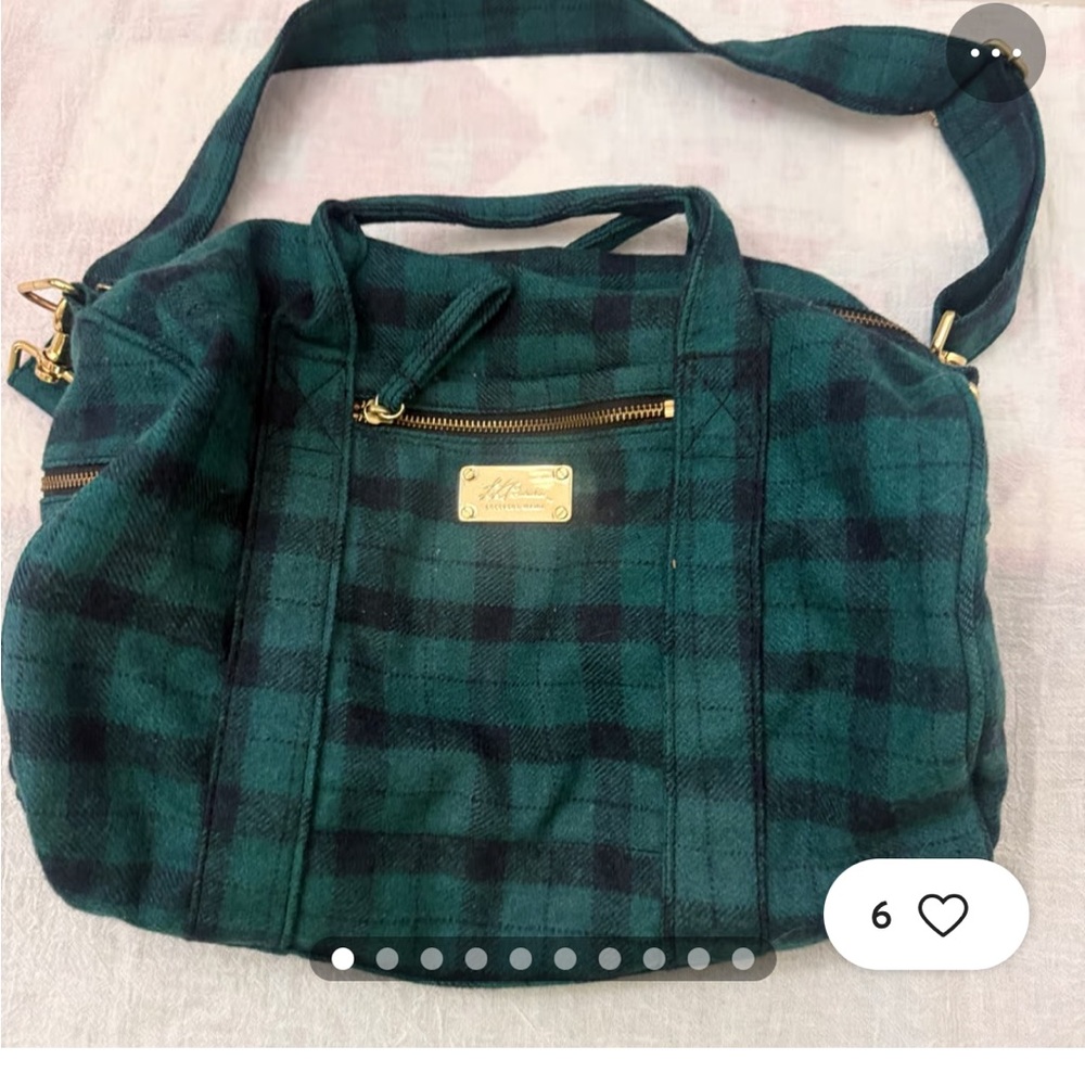 L.L. Bean Buffalo Plaid 
Duffle~Shoulder~Travel  Bag